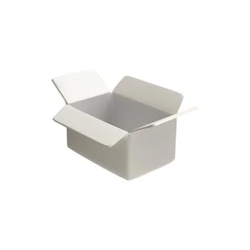 3d open gray box made of thick cardboard. Stock Illustration
