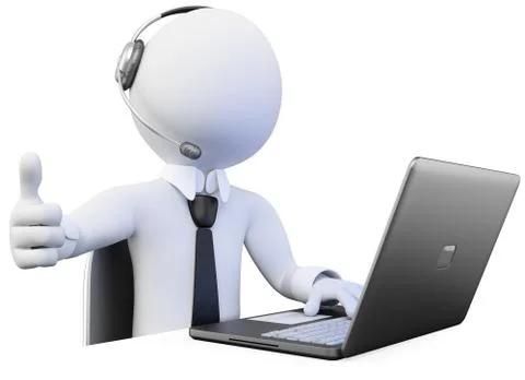 3d operator working in a call center Stock Illustration