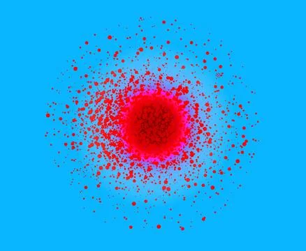 3d optic illusion noise spray round gradient. Dotted red grain stipple texture Stock Illustration
