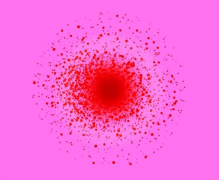3d optic illusion noise spray round gradient. Dotted red grain stipple texture Stock Illustration