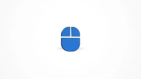 3D Optical Computer Mouse Icon Animated Loop on White Background 4K Stockbeeldmateriaal 347651013