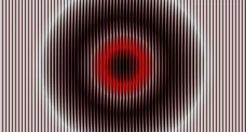 3D optical illusion ripple effect on striped backdrop Illustrazione stock