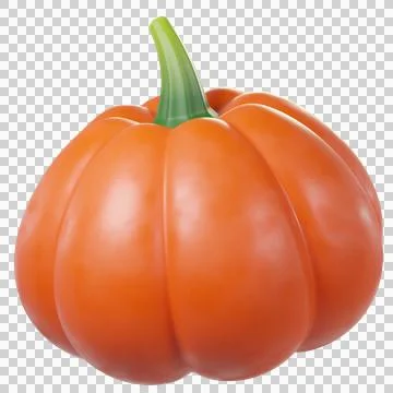3D orange and red pumpkin Stock Illustration