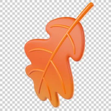 3D orange autumn oak leaf Ilustración de archivo