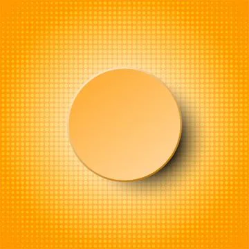 3d orange circle paper vector design on white halftone dots pattern with or.. Stock Illustration