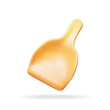 3d orange dustpan icon isolated Stock Illustration