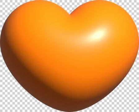 3D orange heart shape, icon heart, love and like buttons for emoji, heart s.. Illustrazione stock