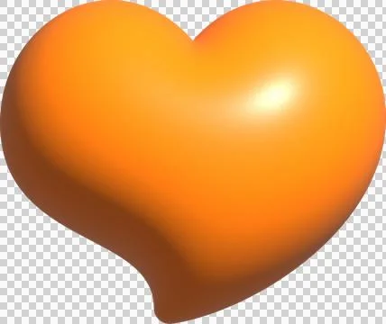 3D orange heart shape, icon heart, love and like buttons for emoji, heart s.. Stock Illustration