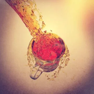 3d orange juice splash Stock Illustration