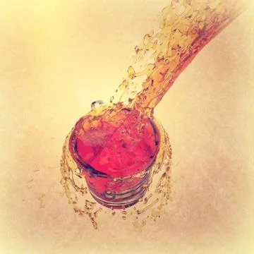 3d orange juice splash Stock-Illustration