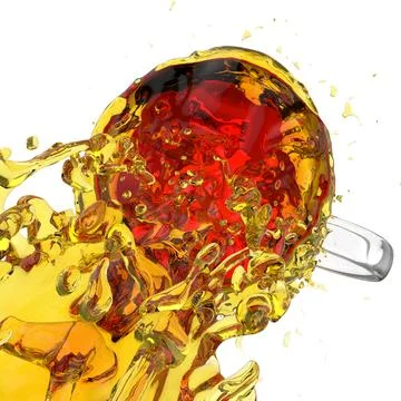 3d orange juice splash Stock Illustration