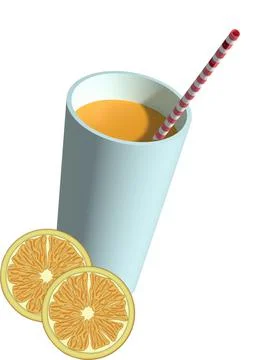 3D orange juse Stock Illustration