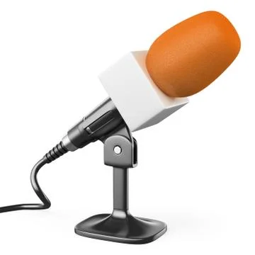 3d orange microphone Stock Illustration