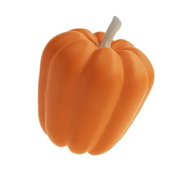 3d orange realistic pumpkin rendering icon in cartoon style. Design element for 스톡 일러스트