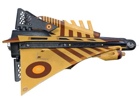 3D Orange spaceship 스톡 일러스트