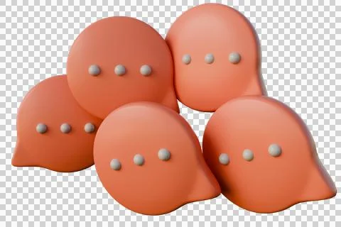 3D orange speech bubble representing conversation. Stock Illustration