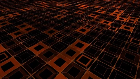 3D Orange Square Grid Stock Footage 121087281