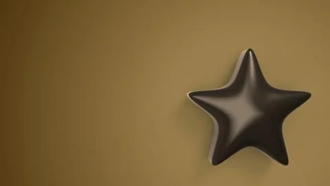 3d orange star on color background. Render and illustration of golden star fo Stock-Illustration