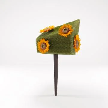 3D orange sunflower Stock Illustration