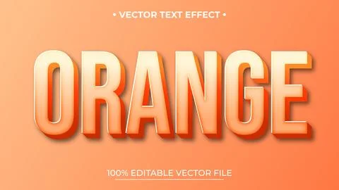 3D Orange Text effect Editable text Stock Illustration