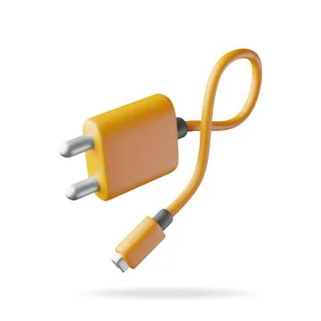 3d orange USB charger Stockillustratie