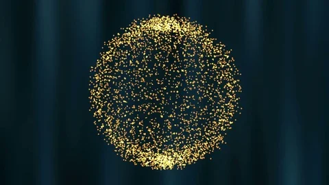 3D orb shape of particles moving and rotating. Stock Footage 75404043