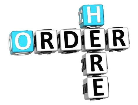 3d order here crossword 스톡 일러스트