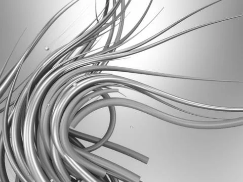3D organic abstract twirl lines background Stock Illustration