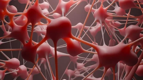 3D Organic Pink Neural Network Animation Stock Footage 324552977