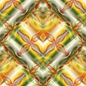 3d ornate geometric vector seamless pattern. Ornamental patterne Illustrazione stock