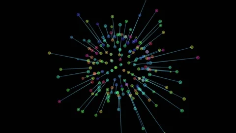 3D Oscillating Spere Particle Connection Stock-Footage 160680628