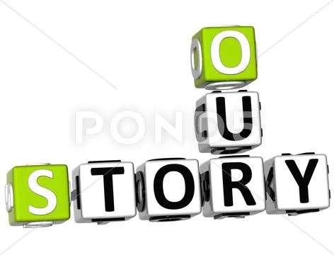 3d our story crossword Stock Illustration