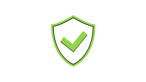 3D outline green shield icon animation with checkmark symbol and line reveal. Stock Footage 344355668