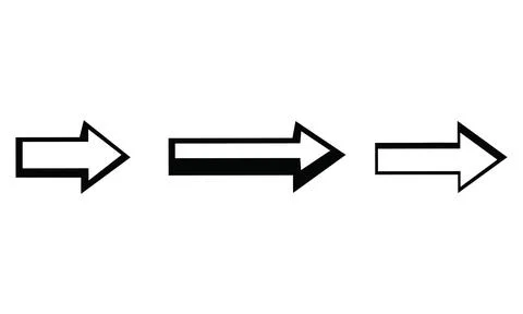 3D Outline Right Arrows with Drop Shadow Stock Illustration