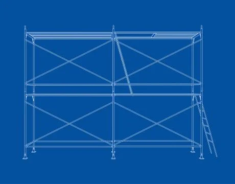 3D outline scaffold. 3D illustration Stock Illustration