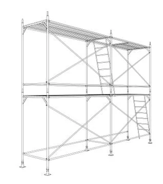 3D outline scaffold. Vector rendering of 3d Stock Illustration