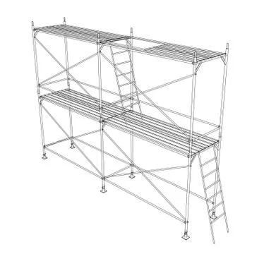 3D outline scaffold. Vector rendering of 3d Ilustración de archivo