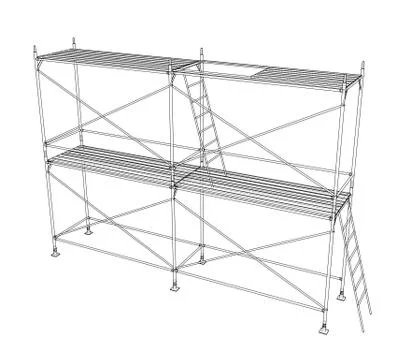 3D outline scaffold. Vector rendering of 3d Ilustración de archivo