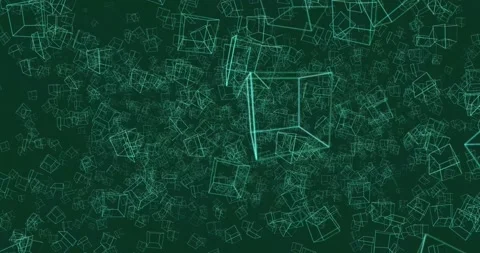 3D Outlined Cubes Background Stock Footage 140184342