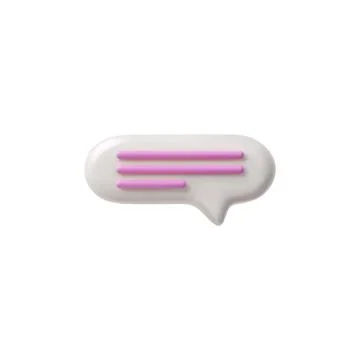 3D oval chat bubble, social media icon vector. Isolated background. Illustrazione stock