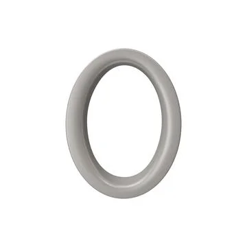 3D oval vector frame, grey glossy round window silhouette, border design for a Stock Illustration