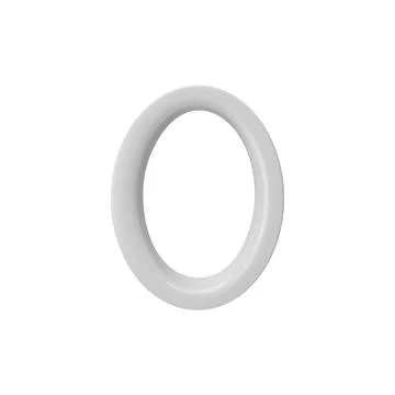 3D oval vector frame, white glossy round window silhouette, border design for a Stock Illustration