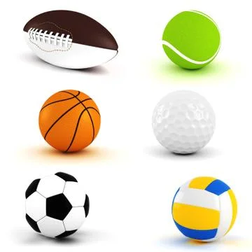 3d pack render - sport balls Stock Illustration