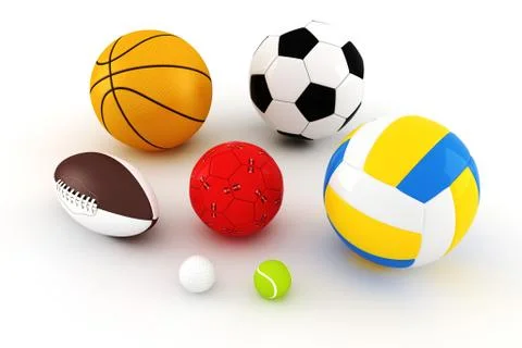 3d pack render - sport balls Stock Illustration