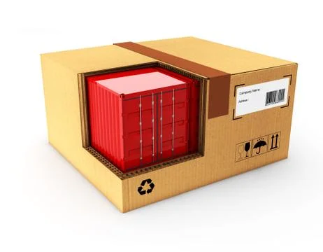 3d package on the white background Stock Illustration