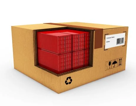 3d package on the white background Stock Illustration