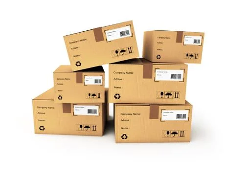 3d package on the white background Stock Illustration