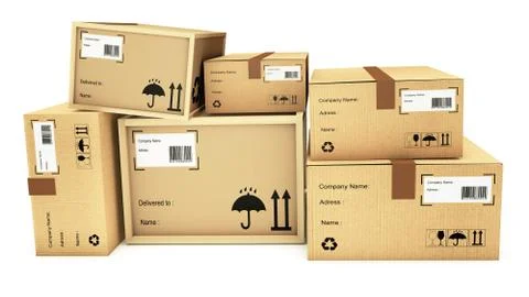 3d package on the white background Stock Illustration