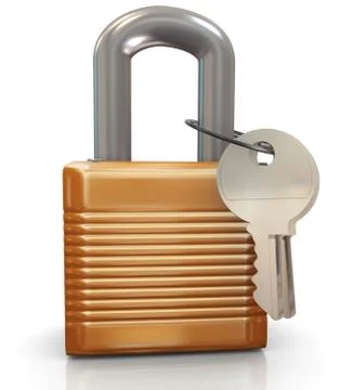 3d padlock and keys Stock Illustration
