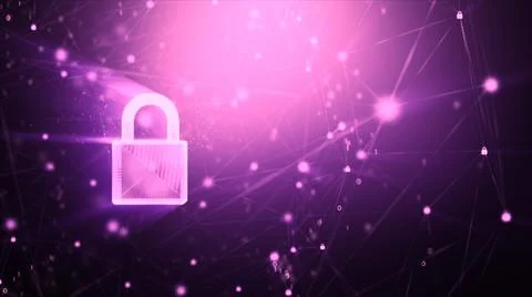 3D Padlock with connection line, with lighting shallow depth of field and gli Foto stock